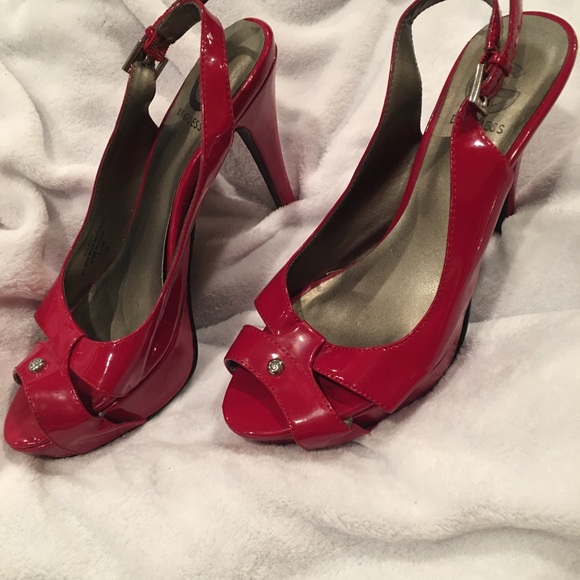 Guess Shoes - Red Women'S Cathy Slingback Platform Pumps